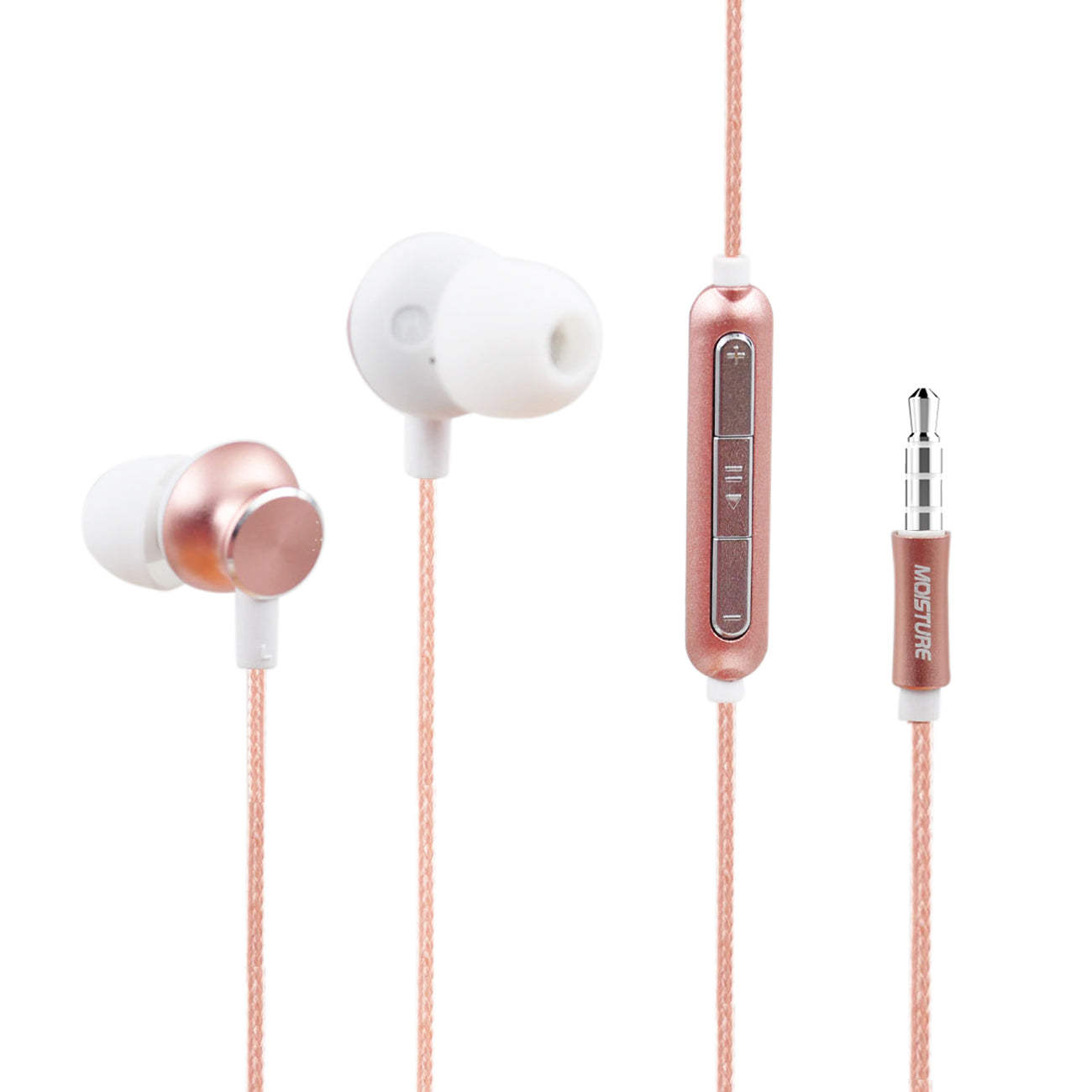 Bass Earphones with Monibearing Mic In Rose Gold-HS77RG